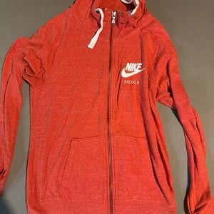 Nike gym vintage. Women’s XS. Red orange full zippered hoodie.